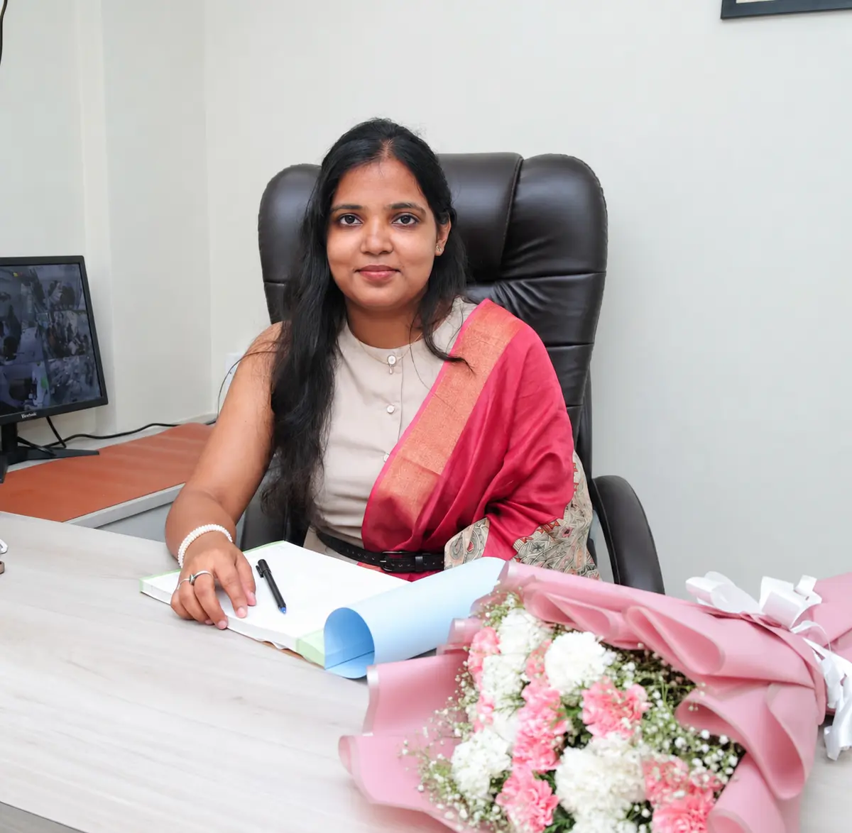 Dr Arjita Shreya seated in her consultation room at House of Enamel